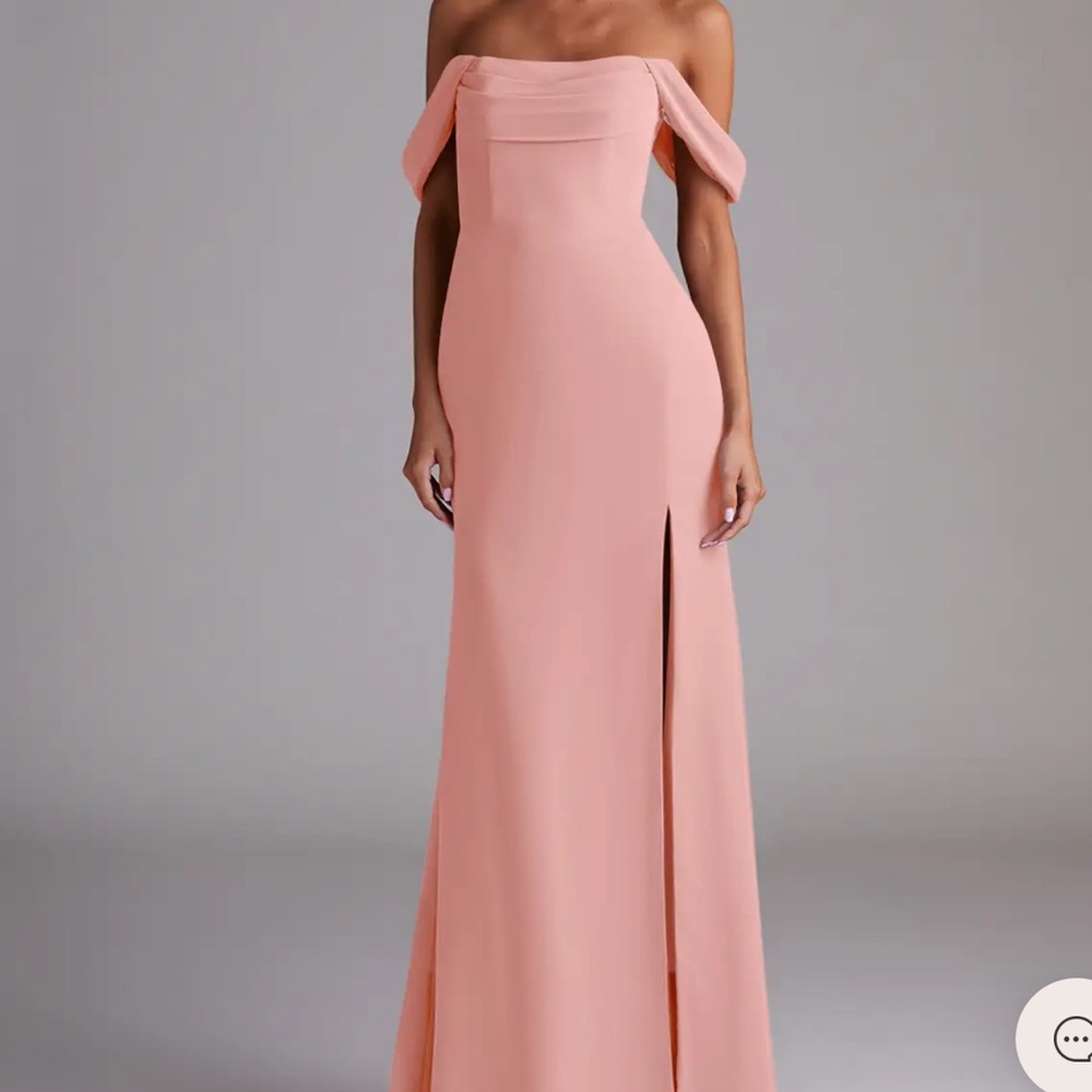 Azazie Saige Rosette Chiffon Gown - Picture 6 of 12